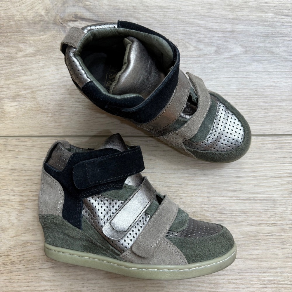 Ash Kids Girls Babe Original Leather High Top Wedge Sneakers Shoes EUR 31